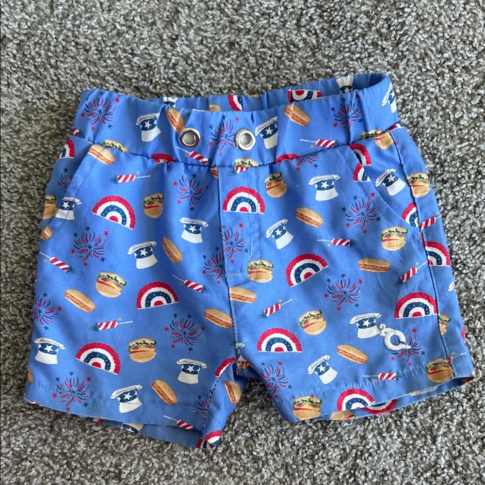 Kids Blue Quail Americana Swim Shorts
